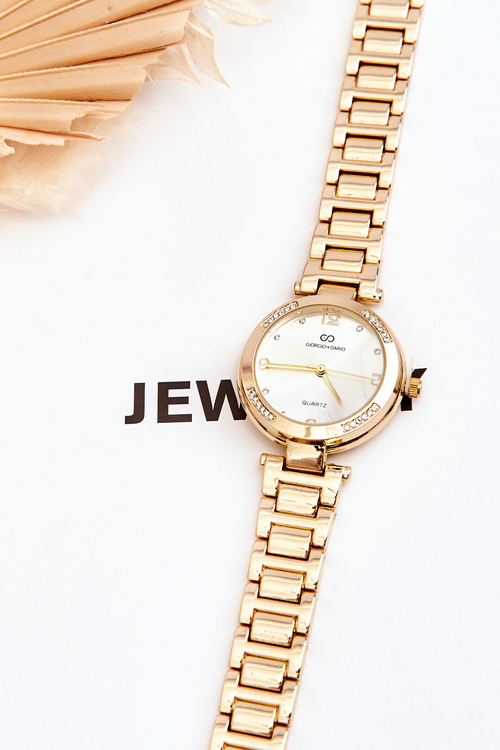 Dámské ocelové hodinky se zirkony Giorgio&Dario zlato