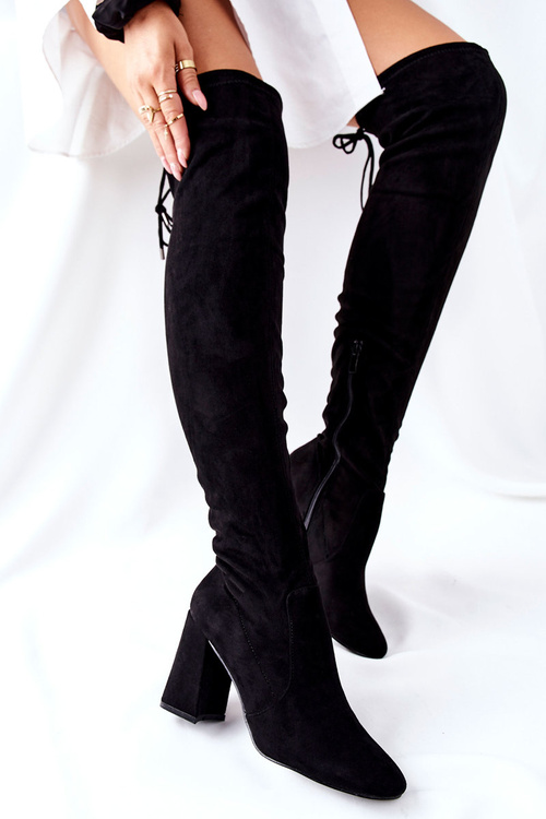 Topánky na čiernom poste Suede Agaloa