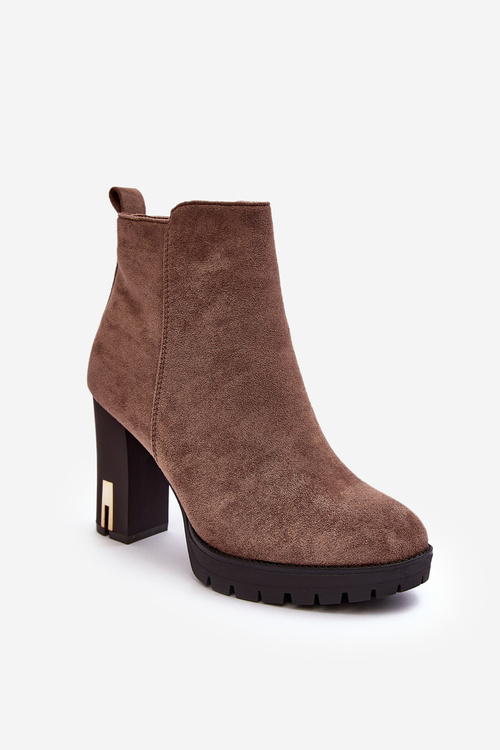 Suede Classic Brown High podpätky Amy