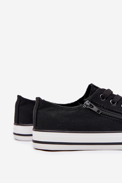 Detské Nízke Tenisky Na Šnúrky Čierne Margo