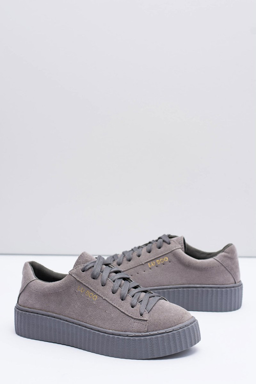 Lu Boo Šedé semišové popínavé výrobky platformy Jagger
