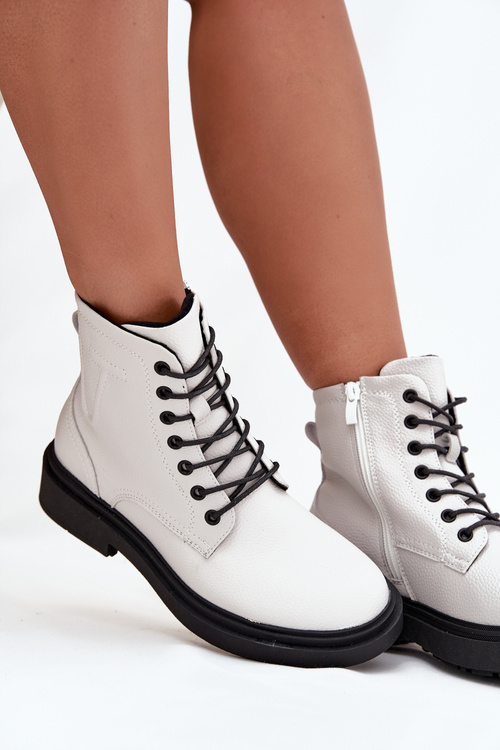 Zateplené dámske kožené čižmy Sergio Leone BT25248-S Biela