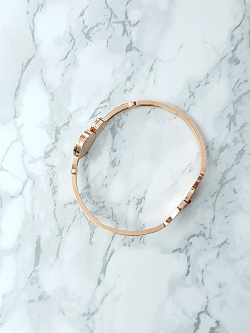 Dámský Náramek Ocel Římské číslice Zirkony růžové zlato Wega