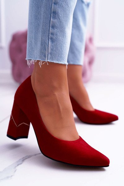 Dámske čerpadlá Laura Messi Red Suede 2050 Tiffany