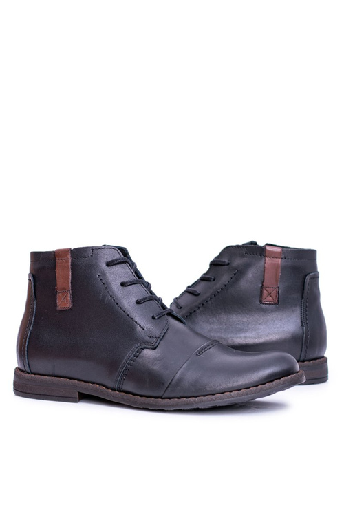 Pánské Boty Kožené černé Testo