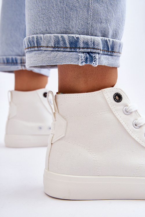 Dámske tenisky s vysokým materiálom Big Star LL274445 biela