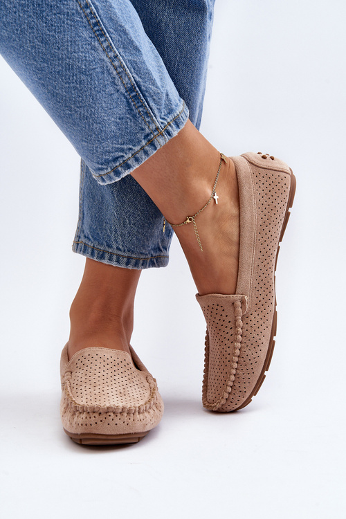 Dámské průsvitné mokasíny béžové Rasirna