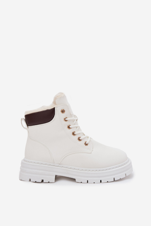 Dámske Zateplené Čižmy Na Zips Biele Tharika