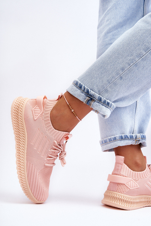 Dámské sportovní materiálové boty na zip Růžové Zauna