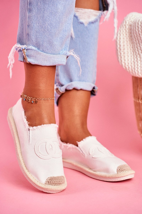 Klasické ženské espadrilles biele Flaure