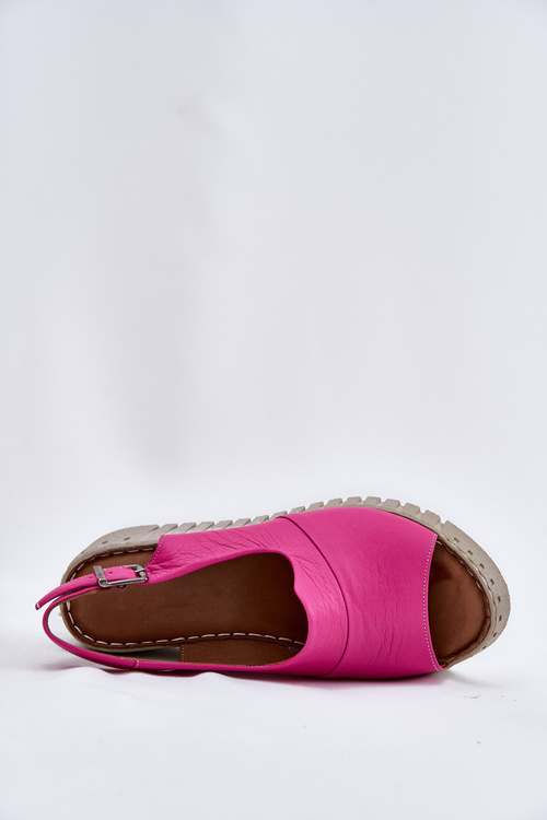 Dámské Sandály Z Přírodní Kůže Na Klínu Fuchsie Artiker 54C0789