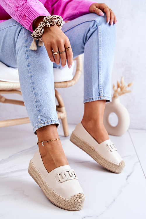 Klasické Espadrilky Na Platformě béžove Julianne