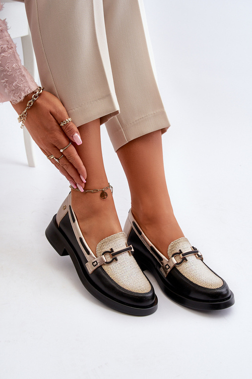 Kožené mokasíny polobotky dámské Maciejka 06493-01 Černé