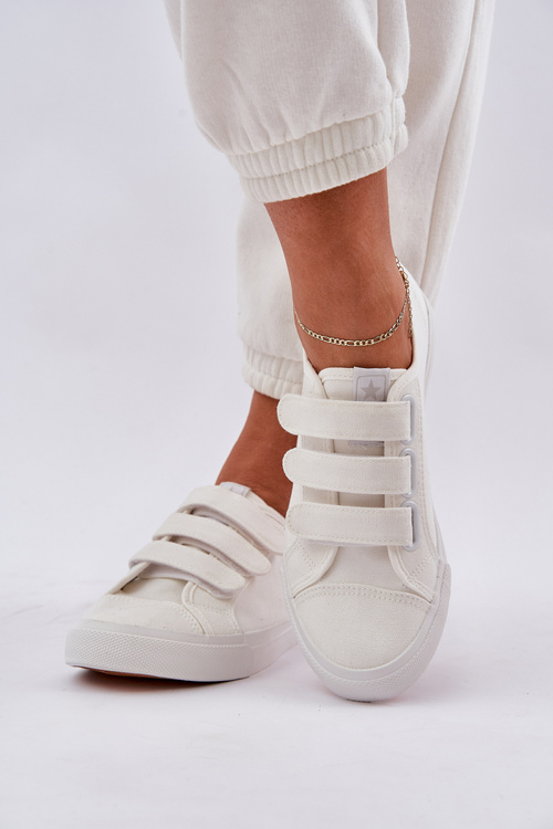 Mladistvé Nízké Tenisky Na Suchý Zip Bílé Dilan