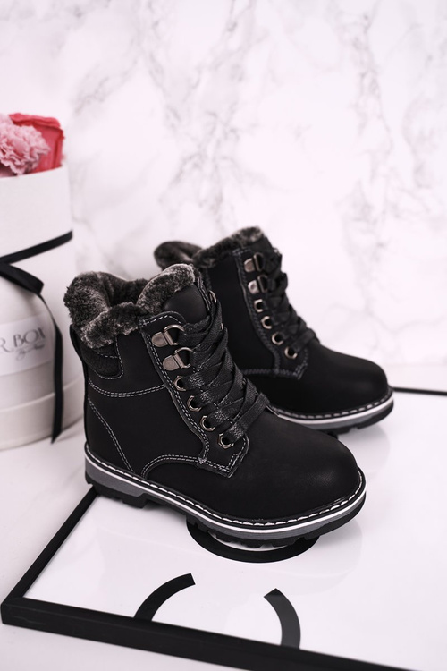 Detské pasce izolované kožušinou čierny Luke