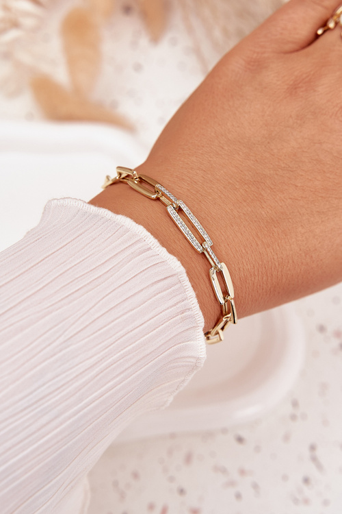 Dámsky náramok reťaz z chirurgickej ocele zlatý