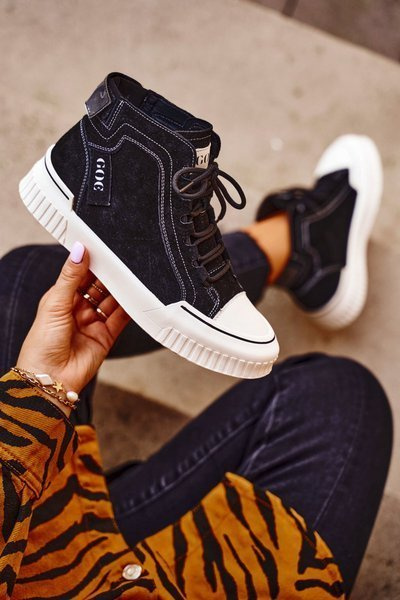 Dámská Sportovní Obuv Goe Kožená Černá GG2N3062