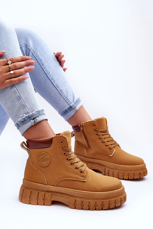 Dámské kožené zateplené trapery hnědé Poles