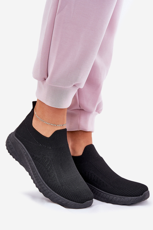 Nazouvací Textilní Sportovní Boty Dámské Černé Minstina