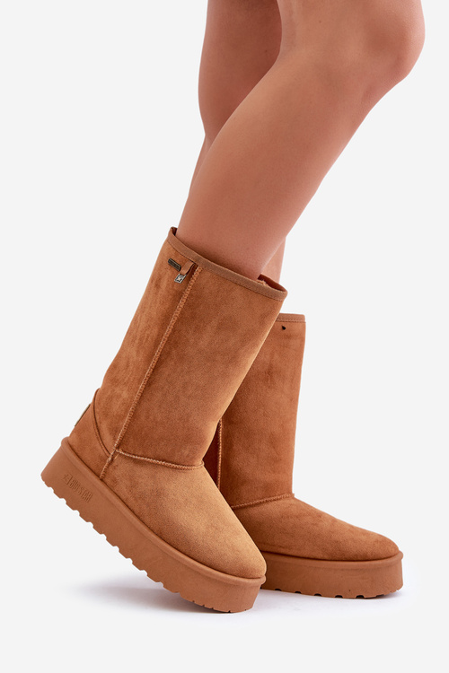 Vysoké Snehové Topánky Na Platforme Big Star OO274893 Camel