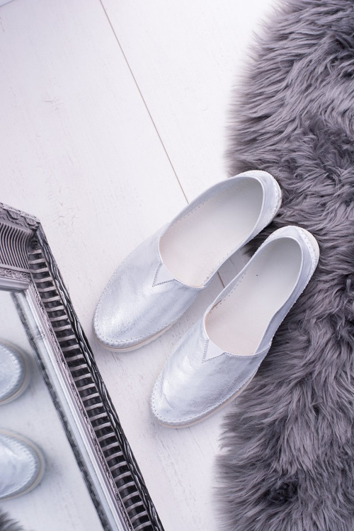 Dámské stříbrné kožené boty Frela