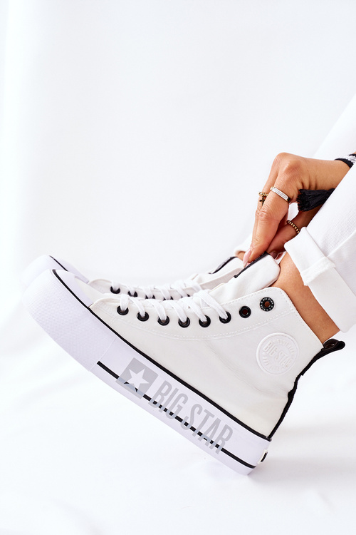 Vysoké Tenisky Na Platformě Big Star II274014 Bílé