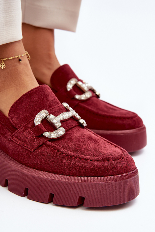Dámske mokasíny s ozdobou bordová Ellise