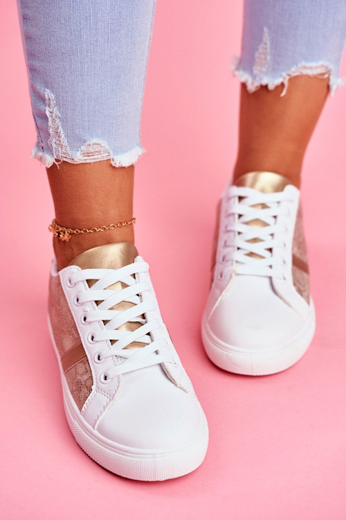 Dámske športové topánky Elegantné biele mak