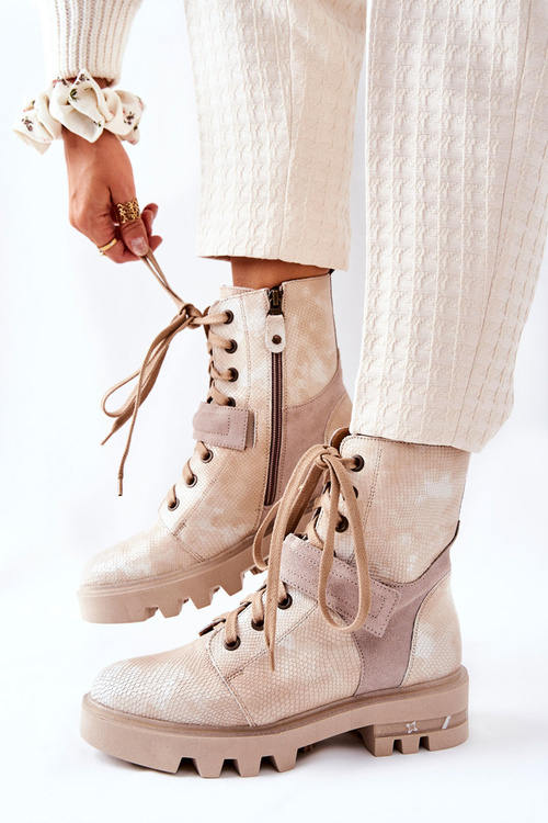 Kožené topánky Maciejka Beige 05219-04