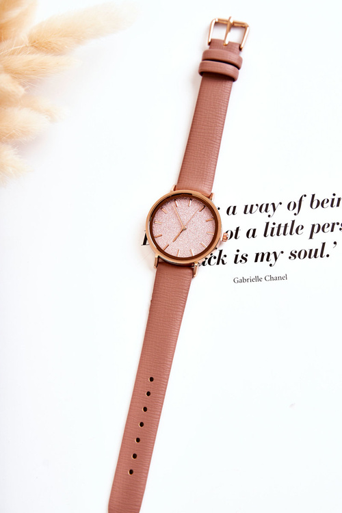 Dámske hodinky na koženom remienku Giorgio a Dario Dirty Pink