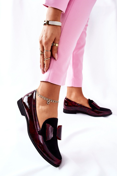 Dámska Maciejka lakovaná matiejka mokraní mramorovaná Burgundsko 04099-33