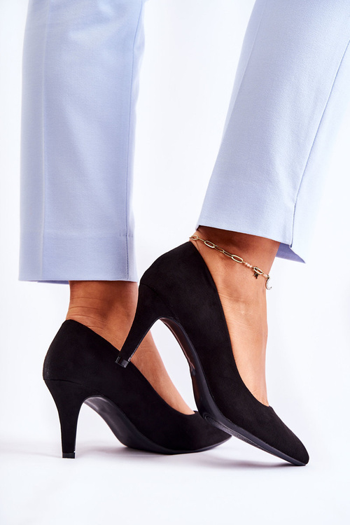 Klasické semišové podpatky černé Theira