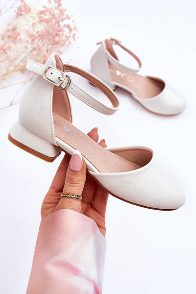 Dětské sandály na nízkém podpatku světle stříbrné Nelly