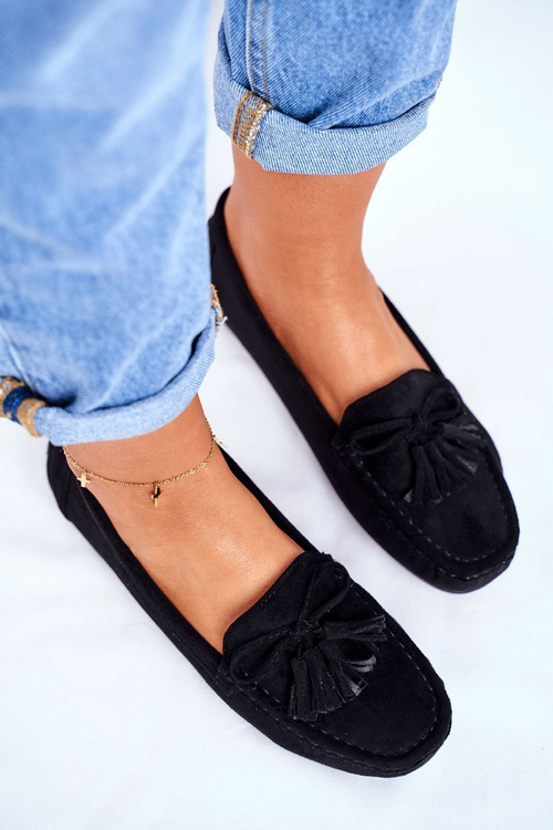 Dámske Moccasins Suede 20pb35-2003 Black Donna Mia