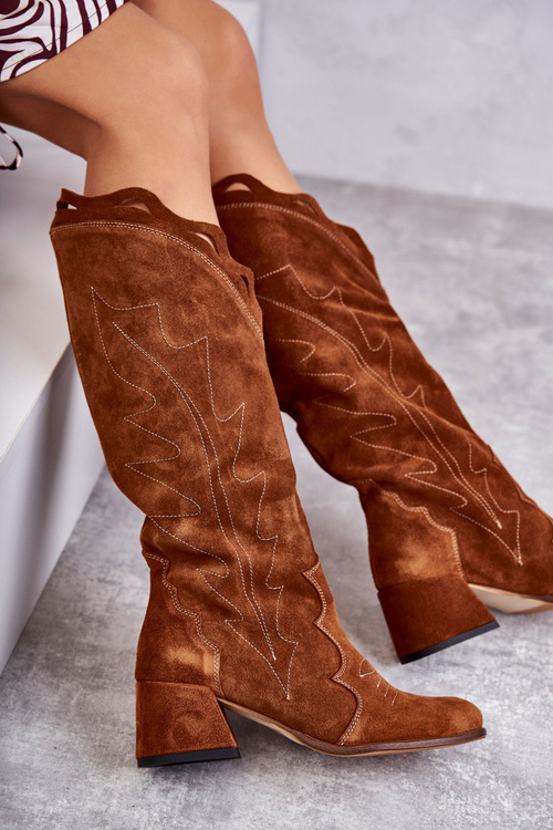 Semišové kolená topánky hnedá Andreia