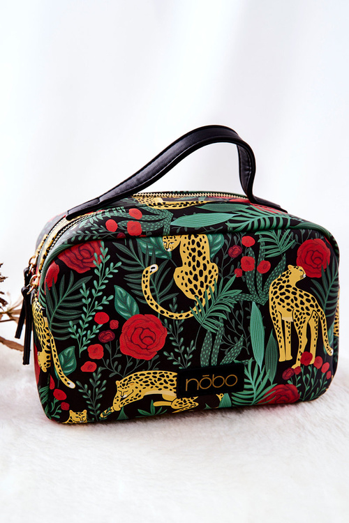 Velký kosmetický kufřík NOBO Leopard L0040-CM08 Černá