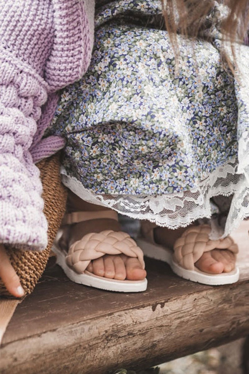 Dětské Pletené Sandály Růžové Adella