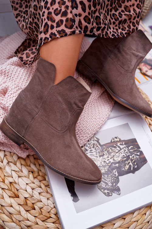 Dámske topánky skryté klinové ploché päty cappuccino tmavú Nicole 2419