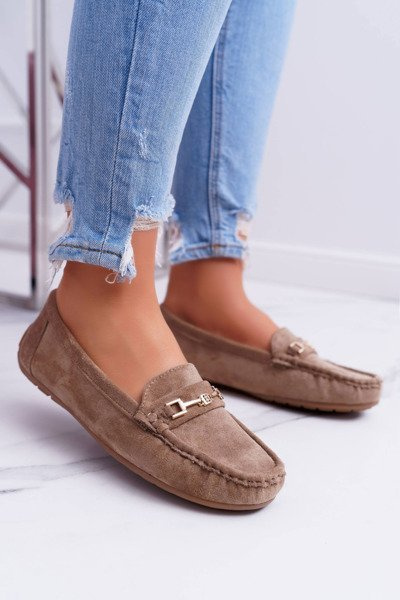 Dámské Mokasíny Eko-semišové Khaki Anzio
