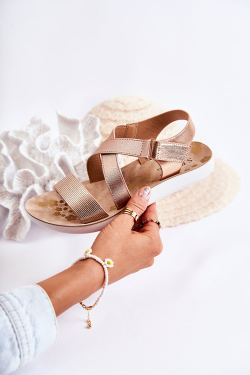 Detské suchý suchý sandál ružové alise zlato