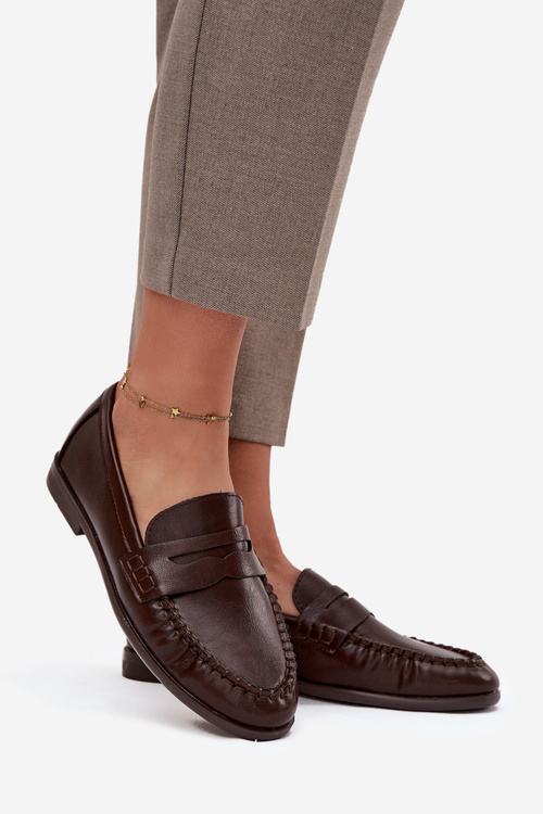 Dámské mokasíny z ekologické kůže hnědé Lilith