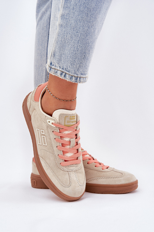 Semišové Sportovní Boty Tenisky Dámské D.Franklin Béžové DFSH387005