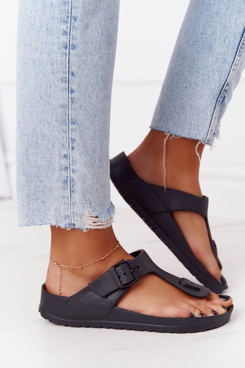 Dámska gumová flip -flops čierna alma
