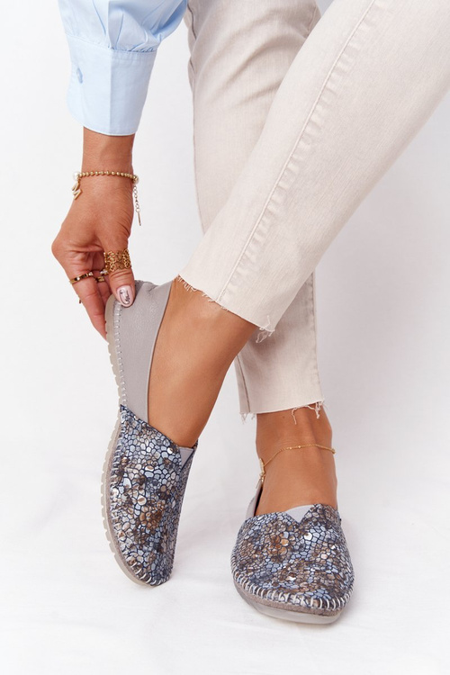 Dámské Kožené Baleríny Maciejka 01930-86 Šedé