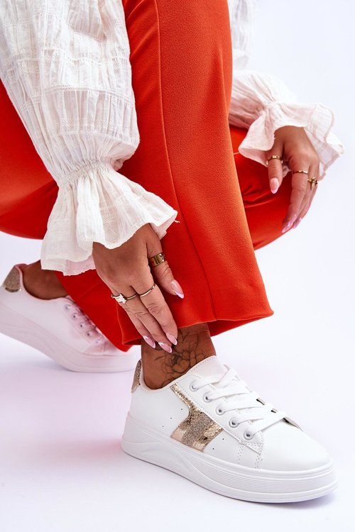 Dámské tenisky bílé a zlaté Diahna