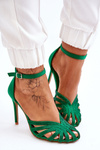 Fashion Vysoké podpatky s kamínky Zelená Jaylen
