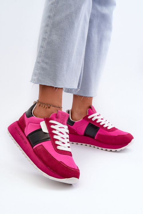 Dámske tenisky na platforme Big Star NN274500 Memory Foam System Fuksia