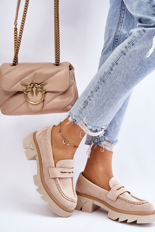 Dámské mokasíny s plochým podpatkem Béžová Fletcher