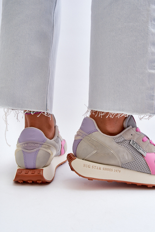 Dámské tenisky na platformě s paměťovou pěnou Big Star NN274680 šedorůžové