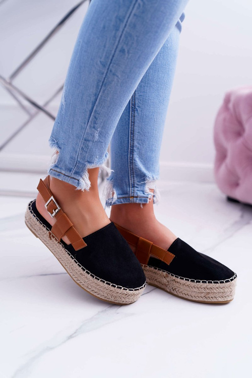 Dámské Espadrilky Semišové černé Parteno